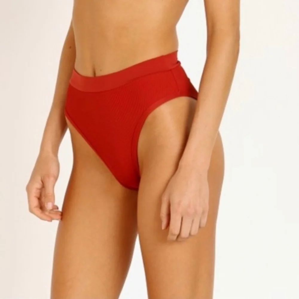 L*Space Frenchi Bikini Bottoms Lipstick Red
